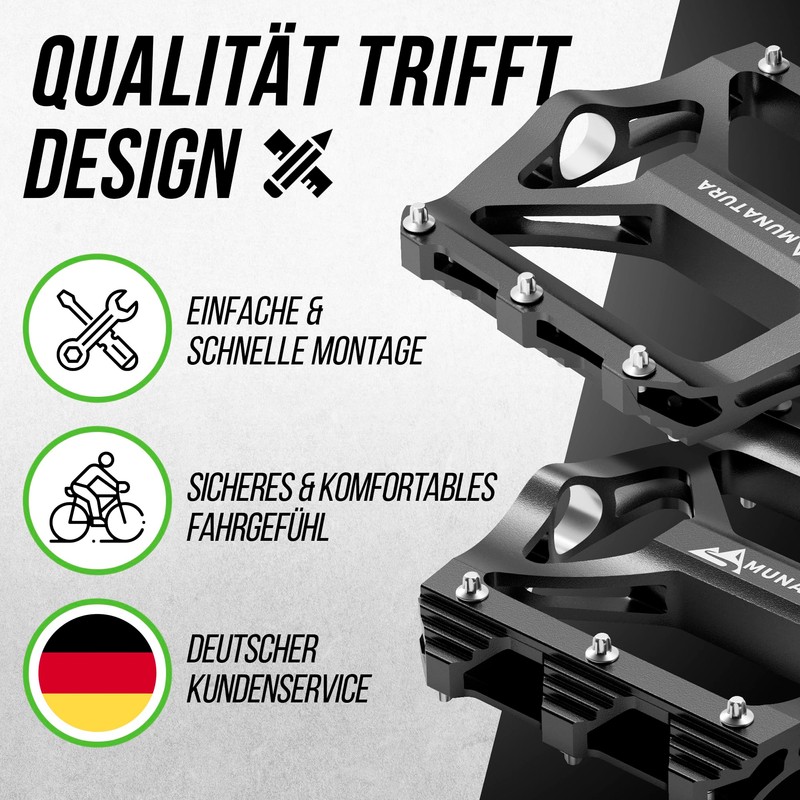 MUNATURA Bicycle Pedals Mountain Bike - Robust MTB Pedals Ensure