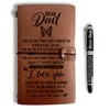 To My Dad Leather Journal, Engraved Gift Pen, Roller Ballpen,