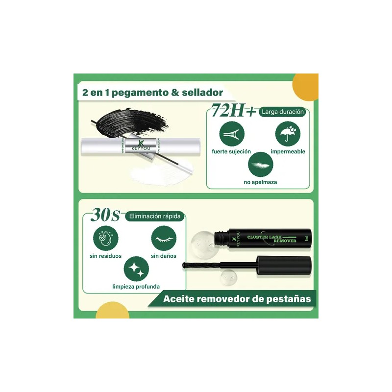 Extensiones De Pestañas Jade Olive Mixta Gruesa Natural