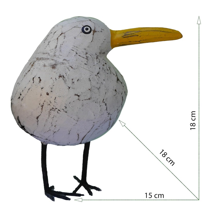 ART-CRAFT Hand-carved decorative seagull in shabby chic style - maritime