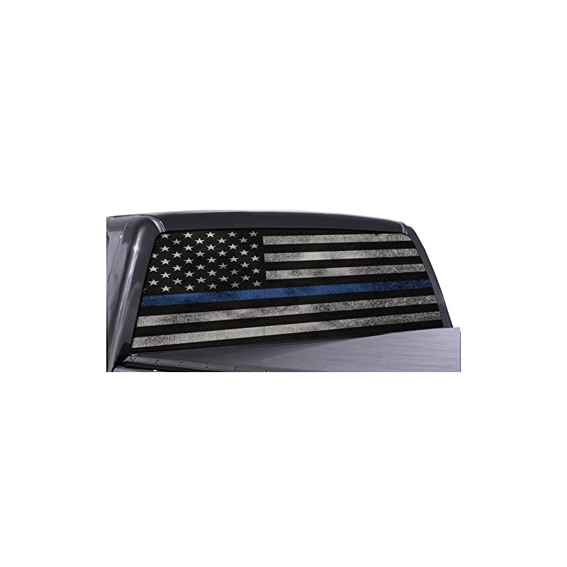 FGD Brand Truck Rear Window Wrap Thin Blue Line American