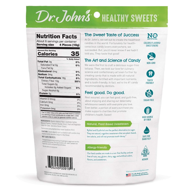 Dr. John's Healthy Sweets Sugar-Free Spearmint Hard Candies (14 count,