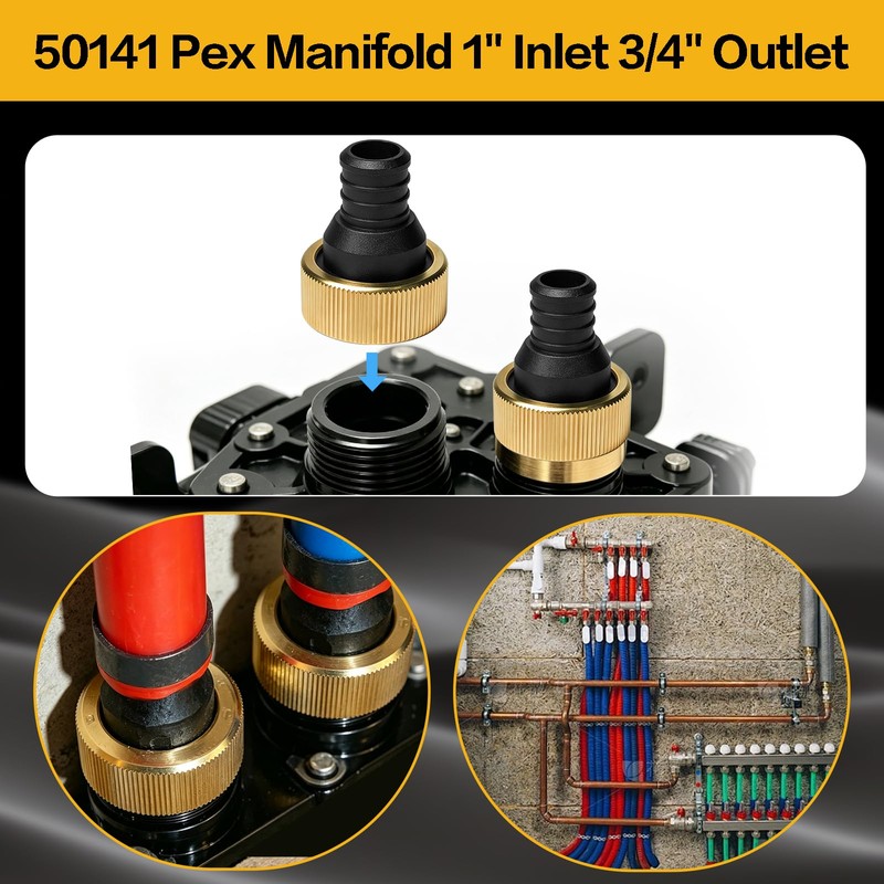 50141 Pex Manifold 1" Inlet 3/4" Outlet