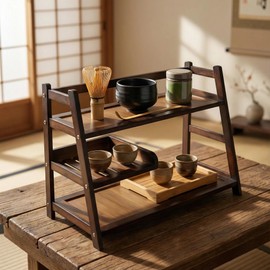 Lnncdsc 3 Tier Bamboo Matcha Station, coffee station organizer Shelf