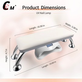 CHAOEEMY Manicure Hand Rest,Nail Arm Rest for Nail Tech,Manicure Pillow For Nails Toenails,Big Hand Rest with Soft Cushion,White