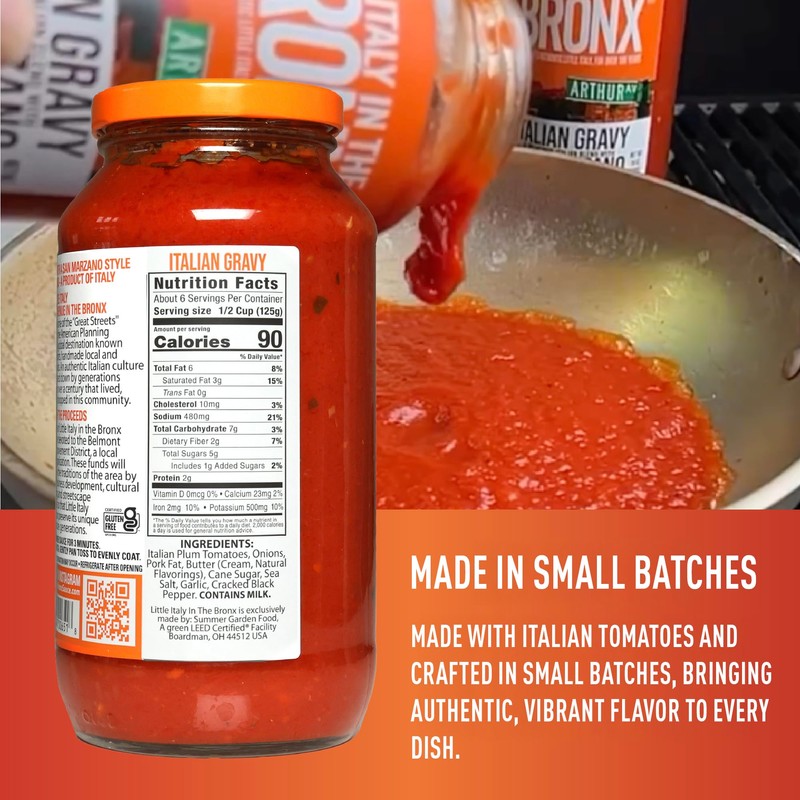 Little Italy Bronx Italian Gravy Sauce - Marinara Sauce, Pasta