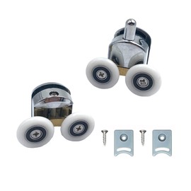 Bumugufu 2Pcs 25mm Shower Door Rollers,1Pcs Top Shower Door Wheel and 1Pcs Bottom Shower Door Rollers for 4-6mm Glass,Curved Doors
