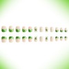 24 Pcs Green French Press on Nails Short Square St.
