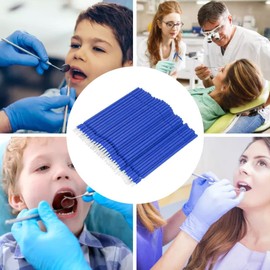 Pinceles, micropinceles aplicadores, desechables, para el cuidado dental, para extensiones de pestañas, para rímel, 100 unidades, color azul
