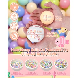 GOGOSO Ball Pit Balls for Toddlers Dogs Baby, 2.2 Inch Pastel Play Ball Toys Kid Ballpit, Bounse House, Birthday, Tent, Party,100 pcs, Macaron Blue