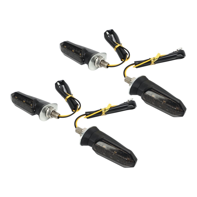 4Pcs Motorcycle LED Turn Signal Lights Mini Front Rear Indicator