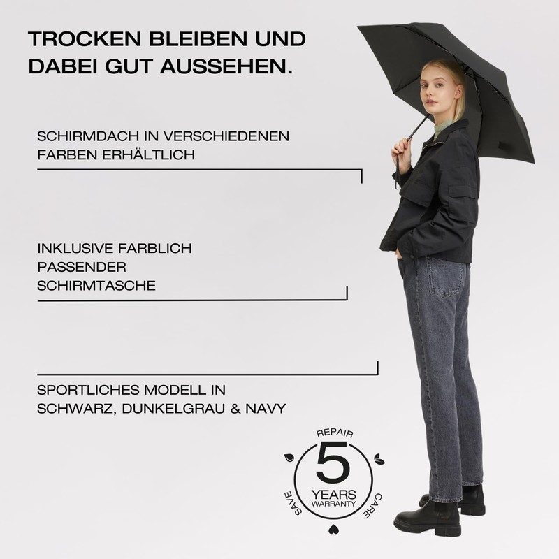 Knirps C.250 Light Duomatic Umbrella with Umbrella Bag, Pocket Umbrella