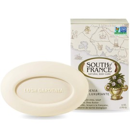 Lush Gardenia Clean Bar Soap by South of France Clean Body Care | Triple-Milled French Soap with Organic Shea Butter + Essential Oils | Vegan, Non-GMO Body Soap | 6 oz Bar – 4 Pack