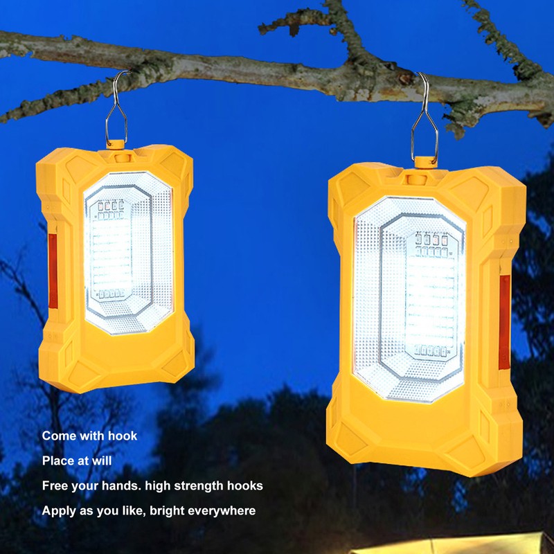 LED Solar Light Rechargeable Portable Flood Light Hooked Tent Light