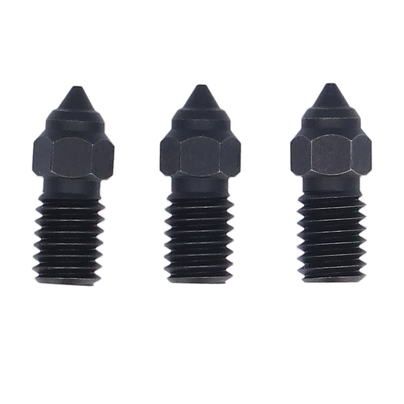 3 Pcs 3D Printer Nozzle M6 Hardened Steel Heat Resistant
