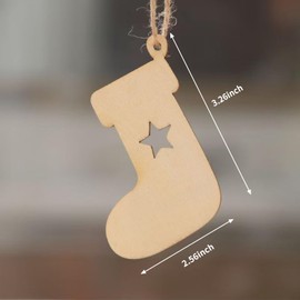 QUETTO 20 Pieces Natural Wood Slice Ornaments with Twine DIY Christmas & New Year Decorations for Tree Hanging Craft Projects