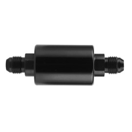 Car High Flow Inline Fuel Filter Aluminium Alloy 100 Micron Cleanable AN6 Universal