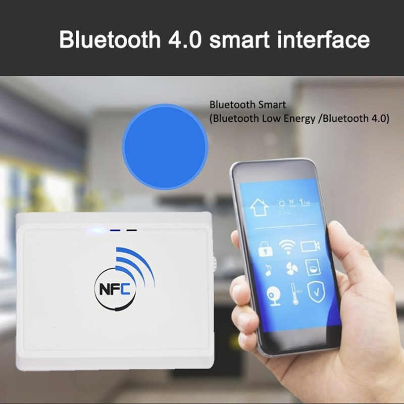 Aswalling Wireless Contactless 13.56MHz NFC Reader Bluetooth Android RFID Mobile