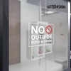 No Outside Food or Drink Sign, Clear Self Adhesive Vinyl