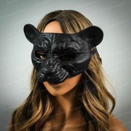 Beyond Masquerade Black Animal Leopard Cougar Cat Panther Masquerade Mask Men Women DIY Unpainted