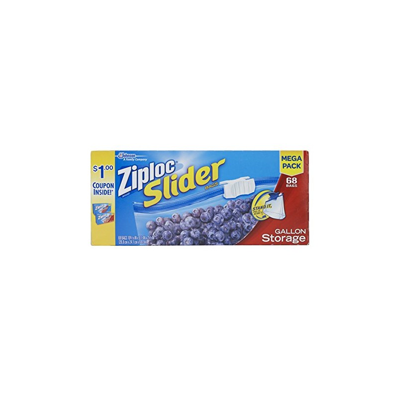 Ziploc Slider Storage Bag Gallon, 68 Count (Pack of 9)