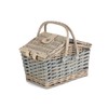 Red Hamper Poplar Antique Wash Swing Handle Picnic Basket, Brown