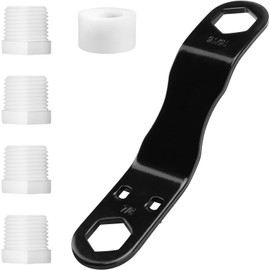 RV Water Heater Drain Plug Wrench KitDesigned for RV and Camper Water Heater Drain Valves/Plugs, fits 7/8" & 15/16" Drain Plugs. replacement plugs and 1 roll of PTFE tape.