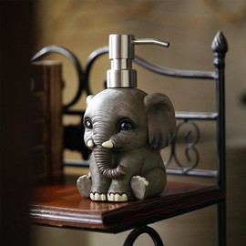 Elephant Soap Dispenser with Stainless Steel Rust Proof Pump, Refillable Liquid Hand Lotion Bottle for Bathroom, Bedroom and Kitchen.