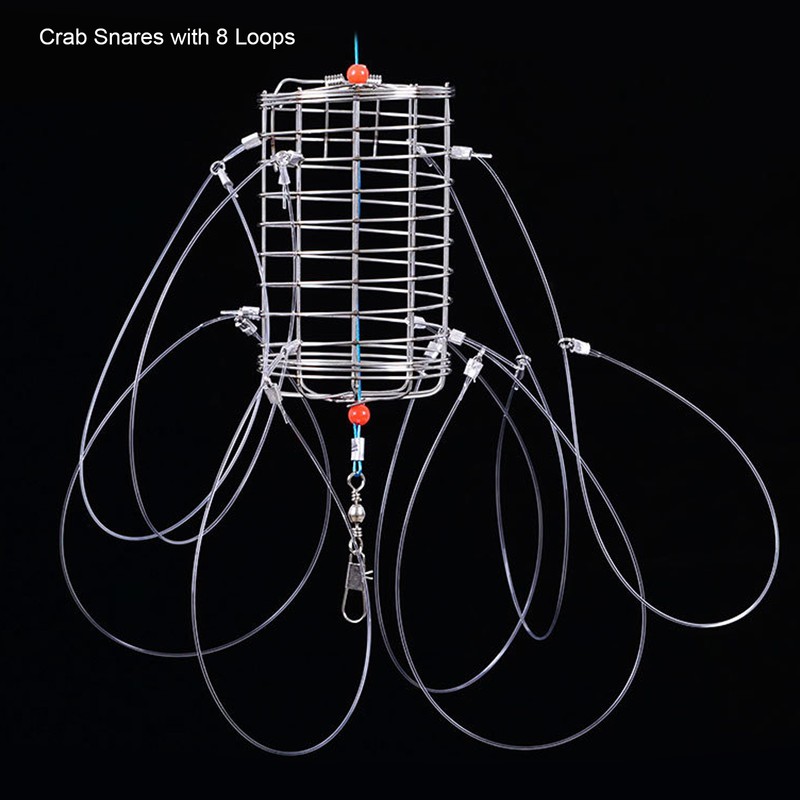 Crab Snares with 8 Loops Reusable Cylindrical Stainless Steel Wire