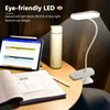 HECDSTLY Desk Lamp Battery Operated, Clip on USB Rechargeable Reading