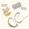 Boobeen 2 Pieces Rhinestone Metal Spring Hair Clip Ponytail Holder