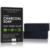 Natural Activated Charcoal Soap Bar (2-Pack) | Hand, Foot & Body Soap for Acne, Blackheads, Eczema, Athletes Foot | Tea Tree, Peppermint & Charcoal Soap | Vegan, Cruelty Free | Made In USA | 8 Oz
