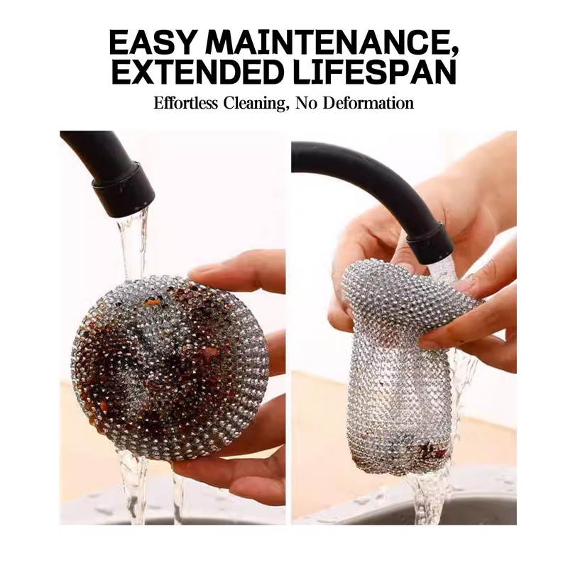 YAFIYGI Steel Wool Scrubber Handle Reusable Steel Wool Brush Steel