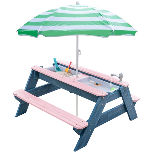 K LUCKIDS Kids 3-in-1 Sand & Water Activity Table, Wood