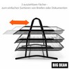 BigDean BigDean Dokumentenablage ausziehbar schwarz Metall – Briefablage mit 3