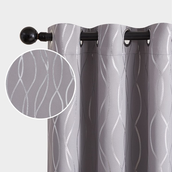 Topfinel 100% Blackout Curtains 84 Inch Length for Living Room,