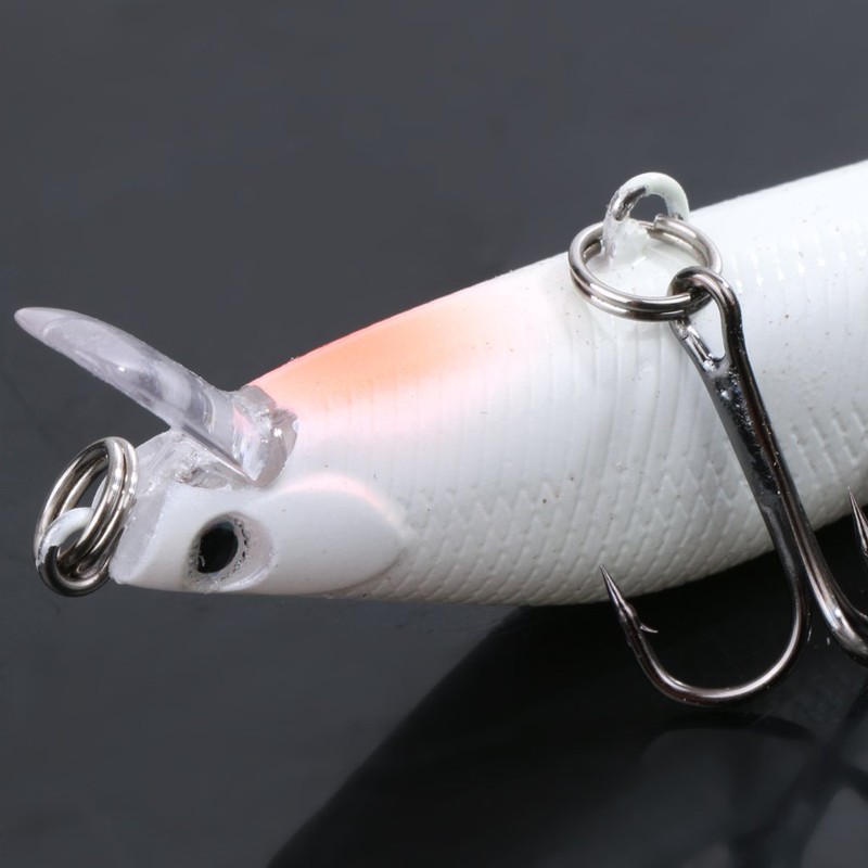 3D Minnow Luminous Fishing Lure Bass Crankbait Hooks 8.2cm 8g