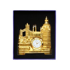 ShopEwebb Golden Big Ben Tower Bridge London Souvenir Metal Table Desk Clock