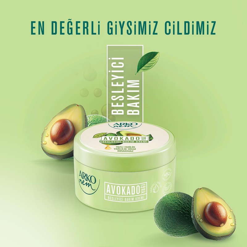 Arko Nem Creme, Avocado Oil Cream for Body, Face and