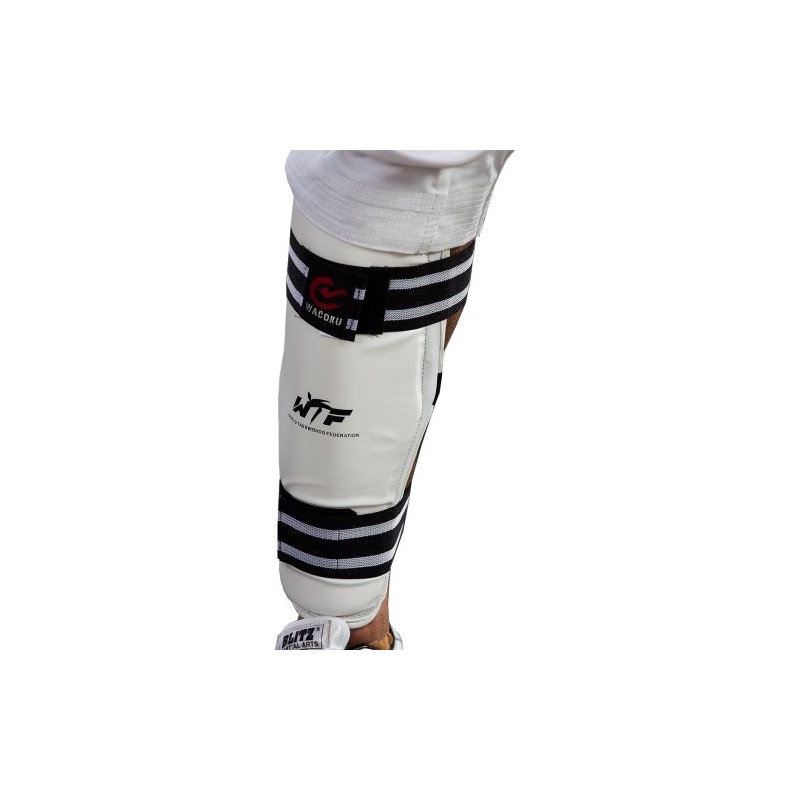 Wacoku Unisex's WTF Approved Shin Pads-White, X-Large