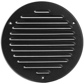 Vent Systems - 6 Inch (Inner) Pack of 5 Black Metal Round Soffit Air Vent Grille Cover, Register air Vent Deflector, Louver - Built-in Mesh - HVAC for Bathroom, Home Office, Kitchen 7 Inch (Outer)