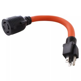 AC WORKS® 15 Amp NEMA 5-15 Male to 30 Amp NEMA L14-30 Female Adapter Cord by AC WORKS®