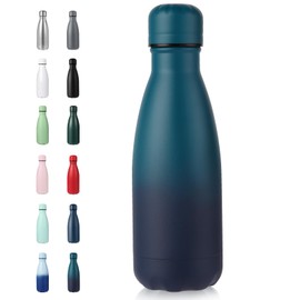Botella de agua pequeña Volhoply de 350 ml, acero inoxidable, sin BPA, termo aislante de doble pared con forma de botella de refresco, mantiene frío  