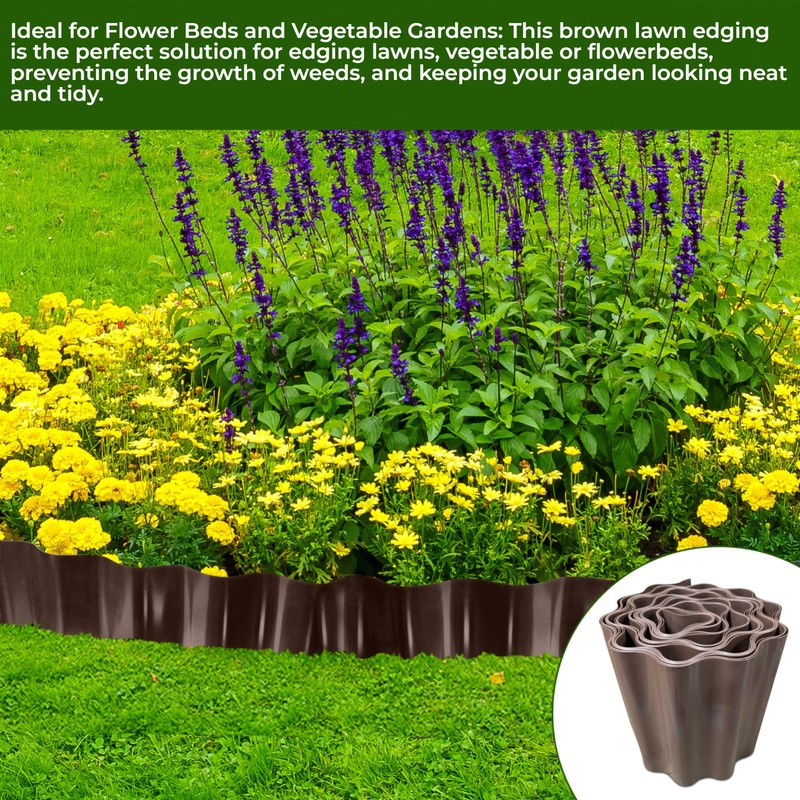 Enhance Your Garden Design with 9 Metres, Brown Flexible Plastic