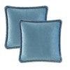 JUSPURBET Aqua Decorative Velvet Fringe Throw Pillow Covers 26x26 Set