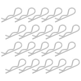 Bonsicoky 20Pcs R Clips Hitch Pins Clips, Stainless Steel Retaining Cotter Pins Spring Clip Hair Pins for Tractor, Lawn Trailer, Truck Tow Bar - M3 x 60mm