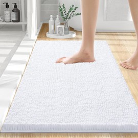 Homaxy Non-slip Bath Mat with Microfibre Chenille Absorbent High Pile