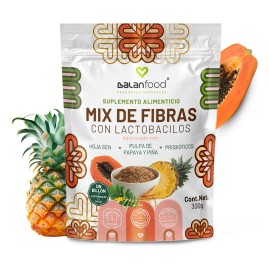 Fibra Mix con Lactobacilos Balanfood – Refuerza Tu Microbiota y Mejora Tu Digestión con Papaya, Piña y Hoja de Sen – Detox Suave, Probióticos y Fibra para Bienestar Digestivo Total