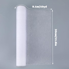 12'' x 10 Yards Double Sided Fusible Interfacing, Sheer Iron on Interfacing Fabric for Sewing Lightweight Fusible Web for Crafting Quilting Sewing Fabric Applique DIY Crafts Supplies