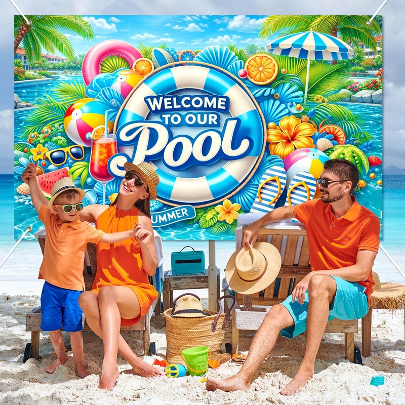 BlissYard Hello Summer Banner 71 x 43 Inches Welcome to